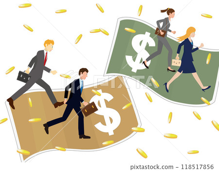 An illustration of a businessman working in the financial industry. An illustration of a businessman working in the financial industry. 118517856