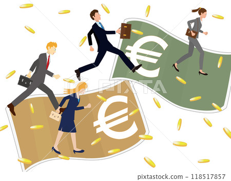 An illustration of a businessman working in the financial industry. 118517857