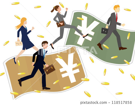 An illustration of a businessman working in the financial industry. 118517858