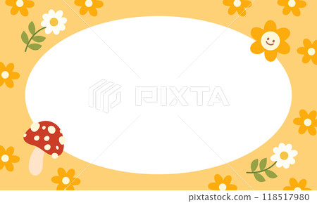 Rectangle, autumn orange frame of mushroom, flowers, leaves for fall season, cozy weather, decoration, banner, ad template, social media post, poster, post card, polaroid frame, notebook, paper design Rectangle, autumn orange frame of mushroom, flowers, leaves for fall season, cozy weather, decoration, banner, ad template, social media post, poster, post card, polaroid frame, notebook, paper design 118517980