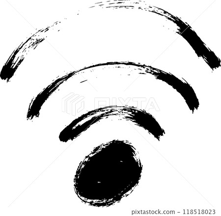 Hand Drawn Dry Brush WiFi Icon. 118518023