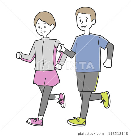 中年男女慢跑 118518148