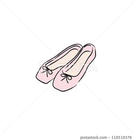 芭蕾舞鞋圖01彩色線描 芭蕾舞鞋圖01彩色線描 118518376