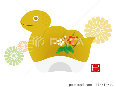 2025 New Year's card, snake year, snake, zodiac ornament 118518649