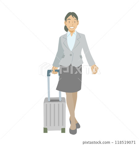 帶著手提箱移動的女商人 帶著手提箱移動的女商人 118519071