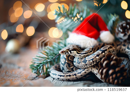 Beautiful greeting card with holiday composition for happy and joy celebrate New Year 118519637