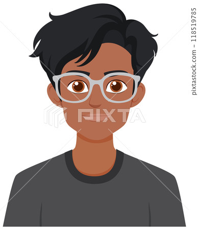 Young Man with Glasses Illustration Young Man with Glasses Illustration 118519785