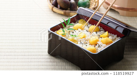 Taste of Autumn Chestnut rice in a bento box Taste of Autumn Chestnut rice in a bento box 118519927