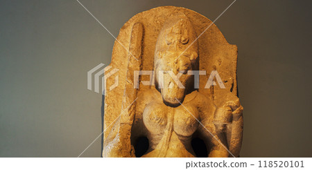 Ancient Statue of Varahi is one of Matrikas, group of seven mother goddesses in Hindu religion. Bearing head of sow, Varahi is shakti -feminine energy- of Varaha, boar avatar of god Vishnu. Dandini 118520101