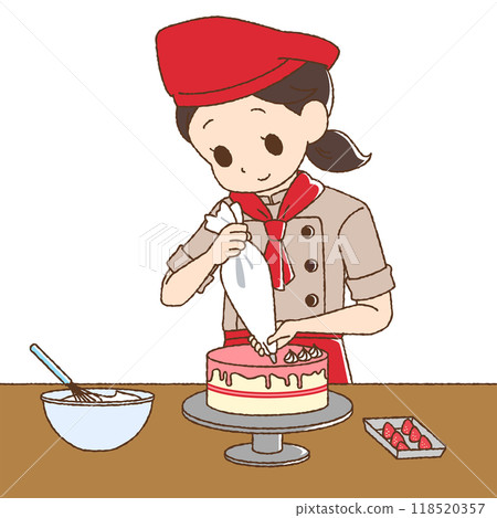 A female pastry chef with a cute touch 118520357