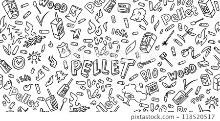 Pellet Doodle Art Illustration. Hand Drawn Vector Clip Art. background Banner Pellet Doodle Art Illustration. Hand Drawn Vector Clip Art. background Banner 118520517