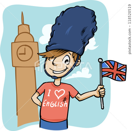 mascot cartoon,Concept of studying English. vector illustration. 118520519