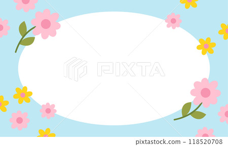 Rectangle, pastel blue frame of flowers for card, gift wrap, pakaging, floral print, decoration, banner, ad template, social media, poster, post card, spring, summer, polaroid frame, image, paper Rectangle, pastel blue frame of flowers for card, gift wrap, pakaging, floral print, decoration, banner, ad template, social media, poster, post card, spring, summer, polaroid frame, image, paper 118520708