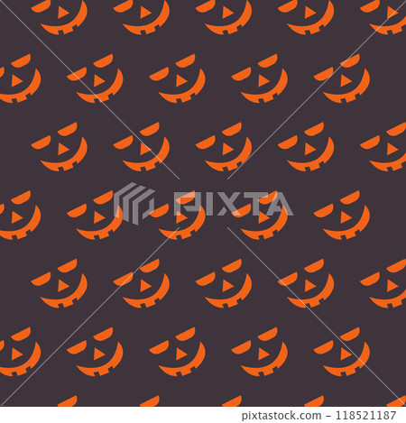 Evil Face with a Grinning Mouth and Angry Eyes Pattern for October Celebrations. Jack O Lantern Illustration Symbolizing Halloween Horror. Dark, Fun Element for Autumn Background. Vector illustration Evil Face with a Grinning Mouth and Angry Eyes Pattern for October Celebrations. Jack O Lantern Illustration Symbolizing Halloween Horror. Dark, Fun Element for Autumn Background. Vector illustration 118521187