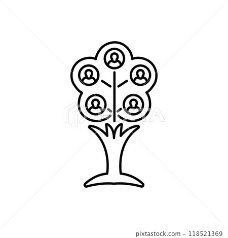 Genealogy tree line icon on white 118521369