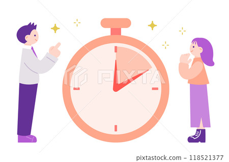 人們檢查時間的插畫素材 人們檢查時間的插畫素材 118521377