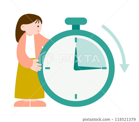 Woman checking the time with a stopwatch 118521379