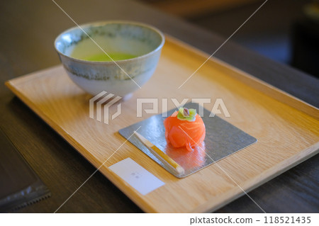 Matcha and Japanese sweets set - Autumn - Persimmon 118521435