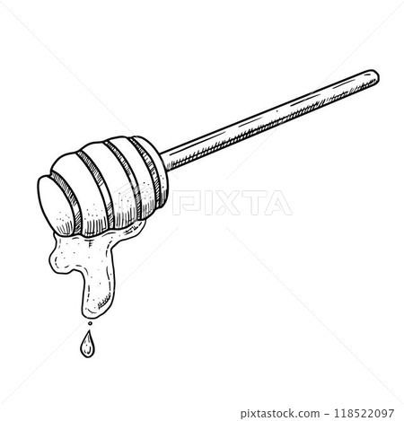 Hand drawn honey spoon. Vector illustration Hand drawn honey spoon. Vector illustration 118522097