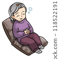 Senior woman dozing off in a chair 118522191