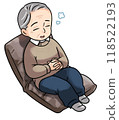 Senior man dozing off in a chair 118522193