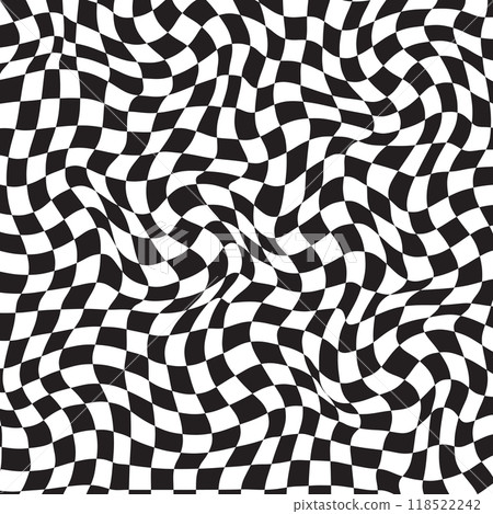 Retro distorted checkered background Retro distorted checkered background 118522242
