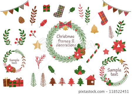 花圈聖誕框架和裝飾零件 118522451