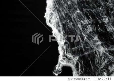 Spooky creepy cobweb spiders web covered a black background 118522611