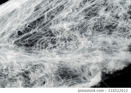 Spooky creepy cobweb spiders web covered a black background 118522612