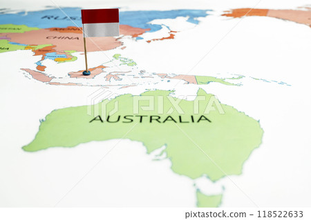 A map of Indonesia with an Indonesian flag on it A map of Indonesia with an Indonesian flag on it 118522633