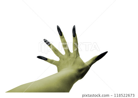 Witches hands. The color is green. Evil, zombie, or monster hand Witches hands. The color is green. Evil, zombie, or monster hand 118522673