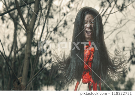 Kuyang, Kunyang, or Krasue ghost in a creepy and scary mood Kuyang, Kunyang, or Krasue ghost in a creepy and scary mood 118522731
