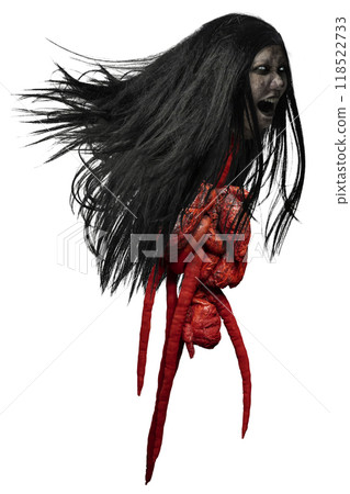 Kuyang, Kunyang, or Krasue ghost isolated over white background Kuyang, Kunyang, or Krasue ghost isolated over white background 118522733