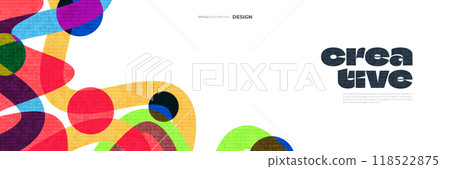 Creative Cover or Banner Design Template with Colorful and Minimal Style for Identity, Branding, Advertising or Promotion. Abstract Layout Design with Texture Effect 118522875