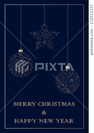 Christmas Card on Blue Background Ornament 118523157