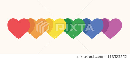 Rainbow heart LGBT Pride signs. vector illustration 118523252