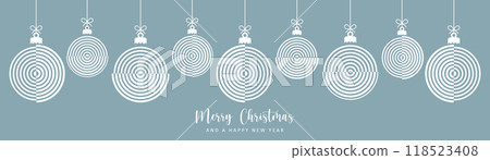 christmas card with hanging ball decoration with circle pattern vector illustration christmas card with hanging ball decoration with circle pattern vector illustration 118523408