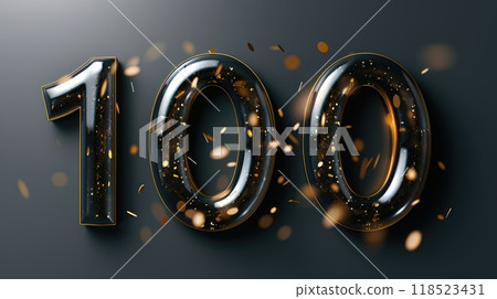 number one hundred luxury design on dark background 118523431