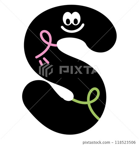 Illustration of happy A to Z alphabet letters for font, typography, text, message, initials, decorations, logo design, icon, pet name, print, brooch, cute patches, shirt print, pin, sticker, cartoon 118523506