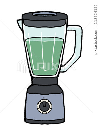 將綠色冰沙放入攪拌機中 將綠色冰沙放入攪拌機中 118524133