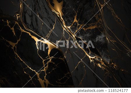 Black and gold marble background. Invitation, card backdrop, banner. 118524177