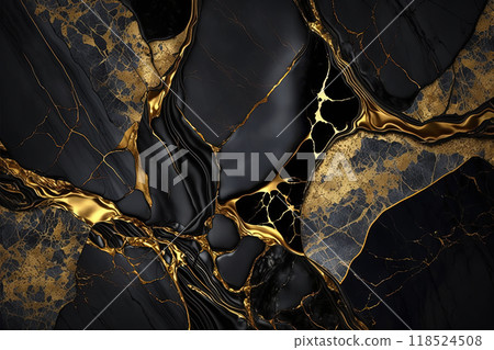 Abstract marble black and gold background. Invitation backdrop. Abstract marble black and gold background. Invitation backdrop. 118524508