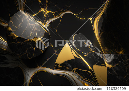 Abstract marble black and gold background. Invitation backdrop. Abstract marble black and gold background. Invitation backdrop. 118524509