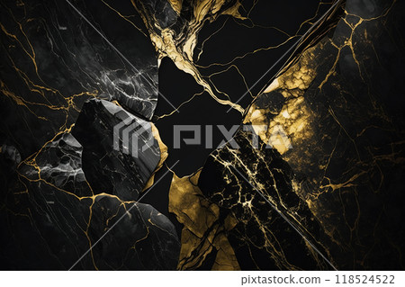 Black and gold marble background. Luxury marble stone texture. Invitation backdrop. Black and gold marble background. Luxury marble stone texture. Invitation backdrop. 118524522