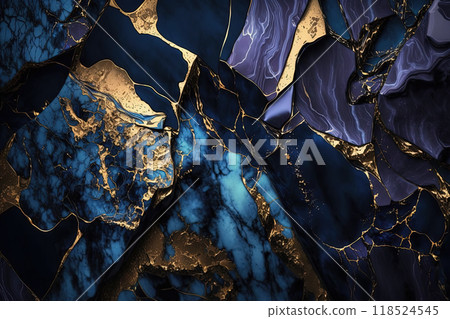 Abstract marble dark blue and gold background. Invitation backdrop. Abstract marble dark blue and gold background. Invitation backdrop. 118524545