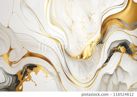 Abstract marble gold and white background. Wedding invitation, card backdrop, banner. 118524612