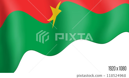 Burkina Faso country flag realistic independence day background. Burkina Faso commonwealth banner in motion waving, fluttering in wind. Festive patriotic HD format template for independence day Burkina Faso country flag realistic independence day background. Burkina Faso commonwealth banner in motion waving, fluttering in wind. Festive patriotic HD format template for independence day 118524968