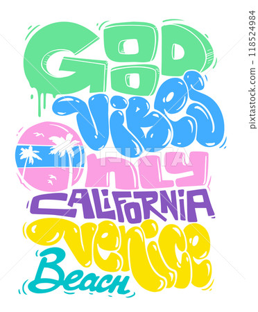 Good Vibes Only California Venice Beach T-shirt Design 118524984