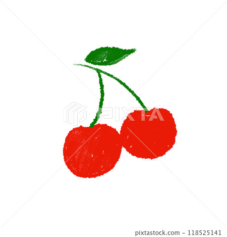 Hand drawn cherry for vegan, fruit, juice, healthy ingredients, cook book, baking, food, snack, sweet dessert, nature, garden, brooch, cute patches, sticker, diet, department store, light lunch, meal 118525141