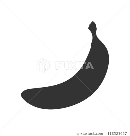 Simple banana fruit silhouette isolated on white background. Vector illustration Simple banana fruit silhouette isolated on white background. Vector illustration 118525637